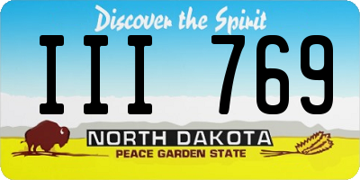 ND license plate III769