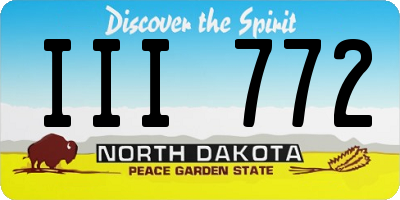 ND license plate III772