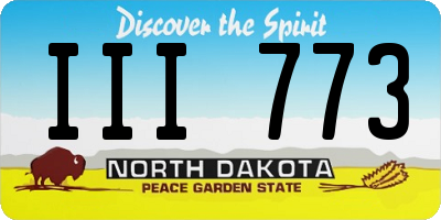 ND license plate III773