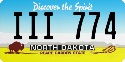 ND license plate III774