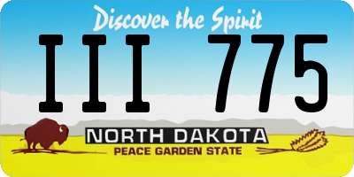 ND license plate III775