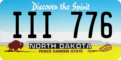 ND license plate III776