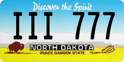 ND license plate III777