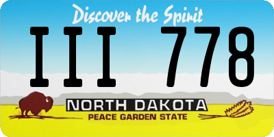ND license plate III778