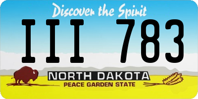 ND license plate III783