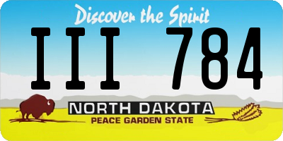 ND license plate III784