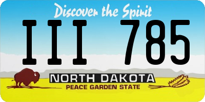 ND license plate III785