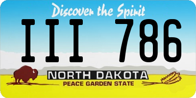 ND license plate III786