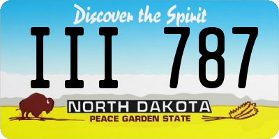 ND license plate III787