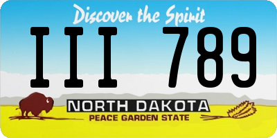 ND license plate III789