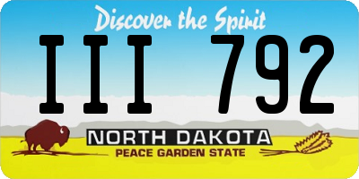 ND license plate III792