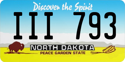 ND license plate III793