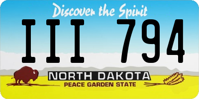 ND license plate III794