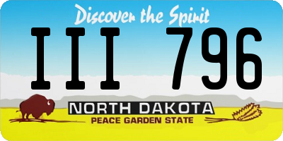 ND license plate III796