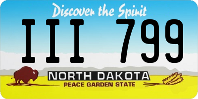 ND license plate III799