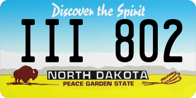 ND license plate III802