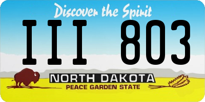 ND license plate III803