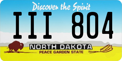 ND license plate III804