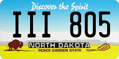 ND license plate III805