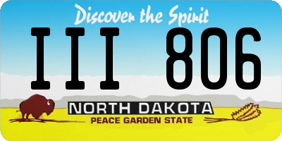 ND license plate III806