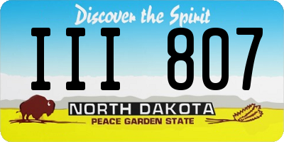 ND license plate III807