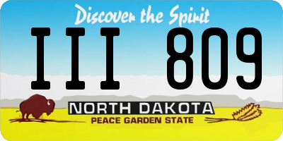 ND license plate III809