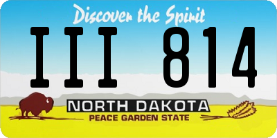 ND license plate III814