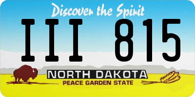 ND license plate III815