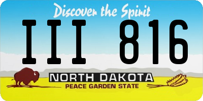 ND license plate III816
