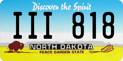 ND license plate III818