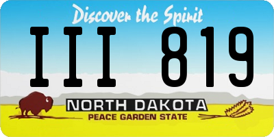 ND license plate III819