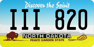 ND license plate III820