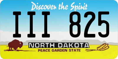 ND license plate III825
