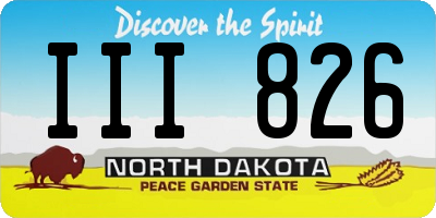 ND license plate III826