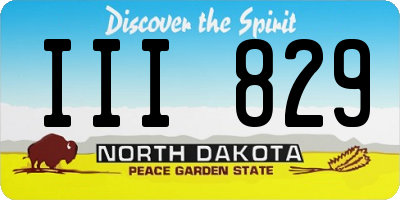 ND license plate III829
