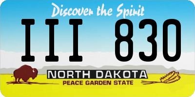 ND license plate III830