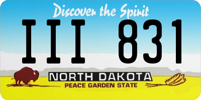 ND license plate III831