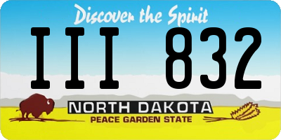 ND license plate III832