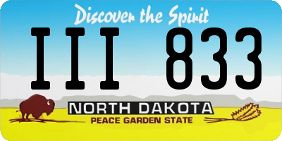 ND license plate III833