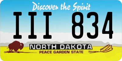 ND license plate III834