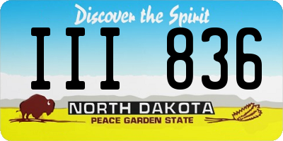 ND license plate III836