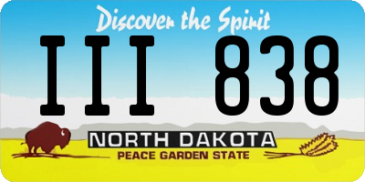 ND license plate III838