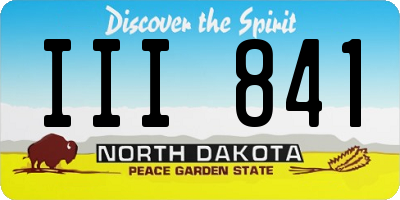 ND license plate III841