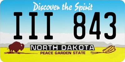 ND license plate III843