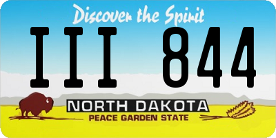 ND license plate III844