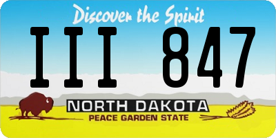 ND license plate III847