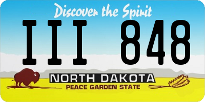 ND license plate III848