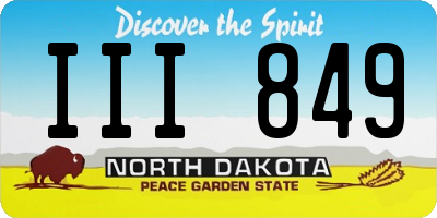 ND license plate III849
