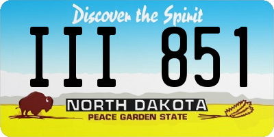 ND license plate III851