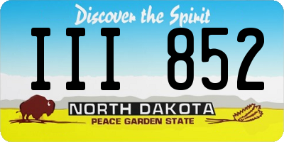 ND license plate III852